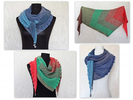 Es blüht - aussergewöhnlich gehäkeltes Dreieckstuch mit Blümchen